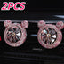 2pcs car diamond-inset tuyere rotary fan car perfume car tuyere clip decoration air conditioning port - Total Trends Fusion