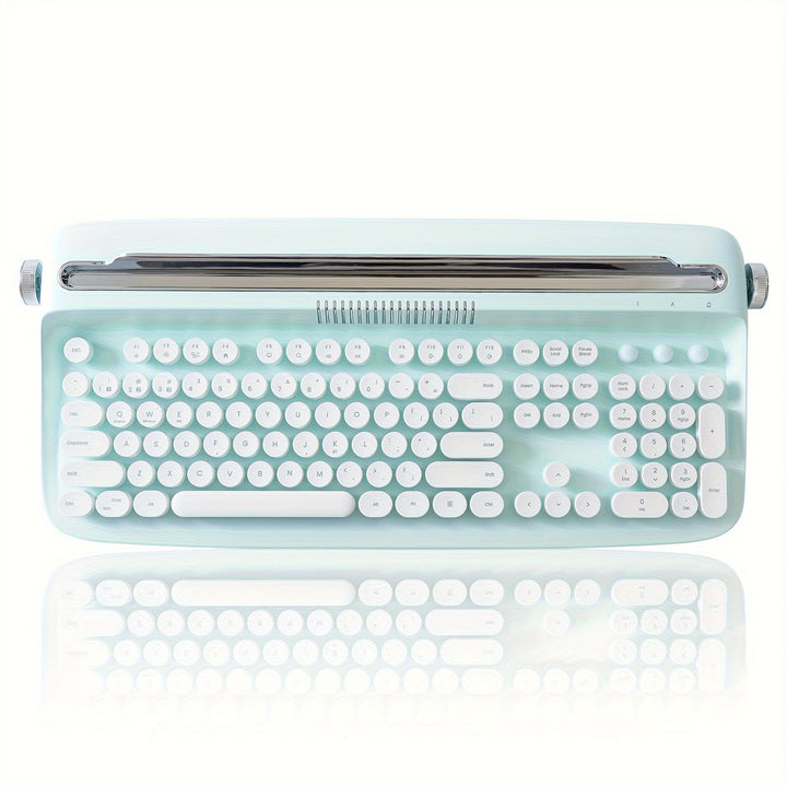 YUNZII ACTTO B503 Mint Wireless Typewriter Keyboard, Retro BT Aesthetic Keyboard With Integrated Stand For Multi-Device - Total Trends Fusion