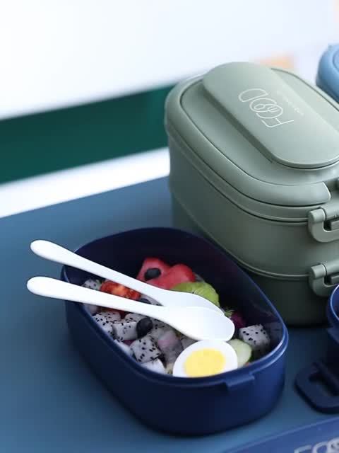 Bento Box Adults Lunch Box: Stackable Lunchbox w/Utensils, Leak-Proof Portable Lunch Container w/Divided Compartments, 1550ml Microwave Safe Lunch Box for Work, Outdoors - Total Trends Fusion