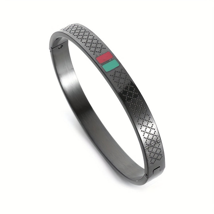 3pcs/set stainless steel green red enamel bracelets for women and men cuff bracelets for couples fashion luxury retro jewelry gifts - Total Trends Fusion