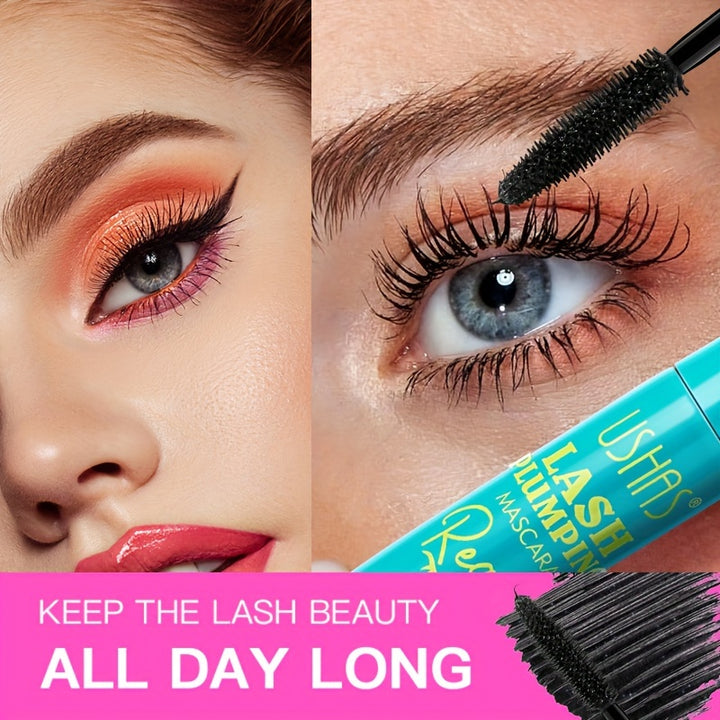 Ushas Big Lash Mascara, Extreme Black, Curling And Lengthening, Long-Lasting Formula, Waterproof, Smudge-Proof, 24-Hour Wear - Total Trends Fusion
