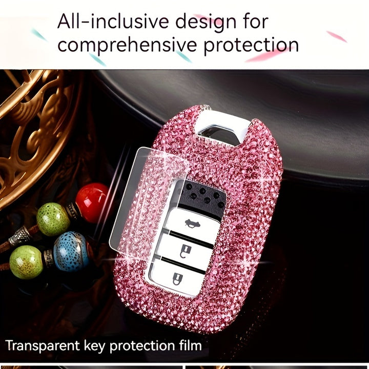 Fashion Women's Sparkling Rhinestone for Honda Car Key fob Cover Fit Vezel City Civic Jazz CRV BRV HRV Shuttle Vezel Pilot Accord Accessories - Total Trends Fusion