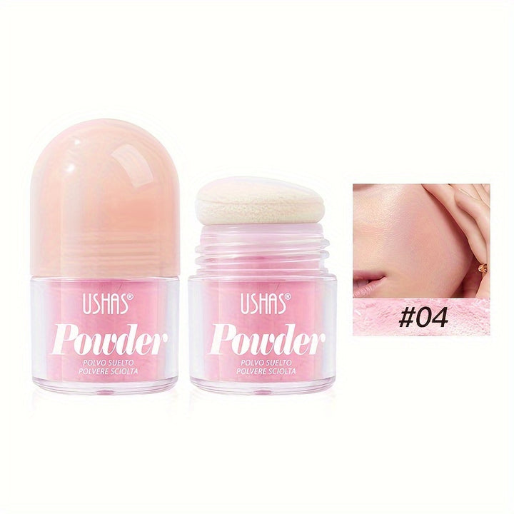 Ushas Long-Lasting Loose Powder With Mushroom Head - Oil Control, Whitening, Waterproof & Sweatproof - Total Trends Fusion