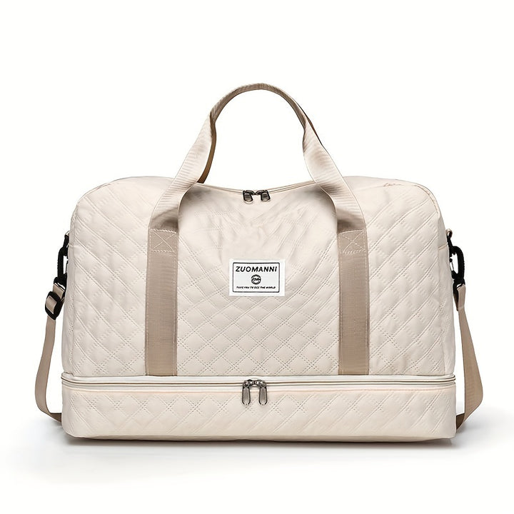 Lightweight Argyle Pattern Luggage Bag, Large Capacity Travel Duffle Bag, Portable Overnight Bag - Total Trends Fusion