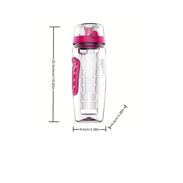 Fruit Infused Water Bottle 32OZ Fruit Juice Shaker Sport with Flip Top Non-Slip Handle for Office, Home Sports, Running, Walking, Hiking - Total Trends Fusion