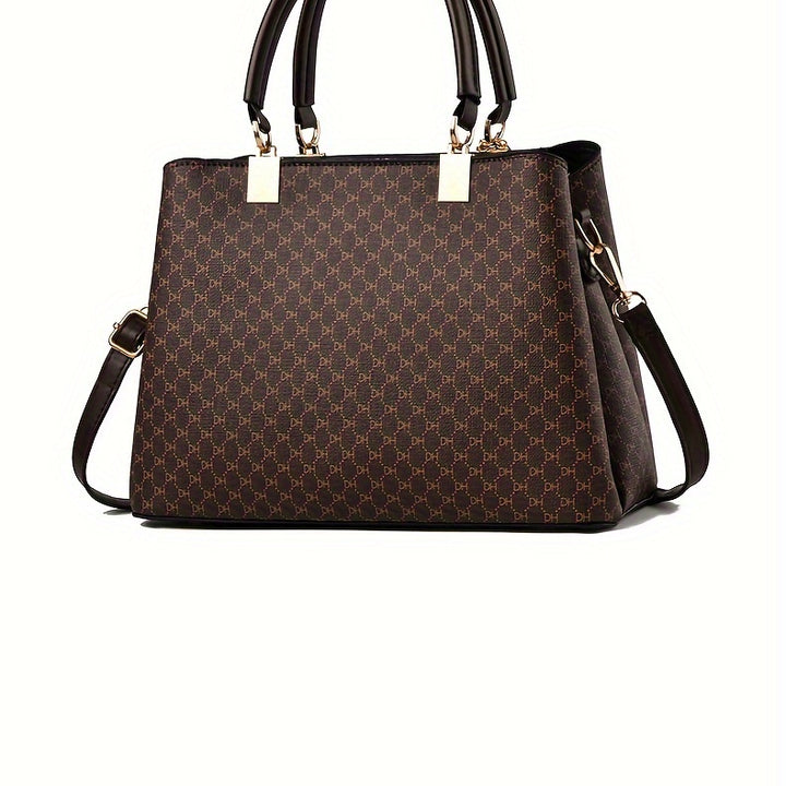 Fashionable texture and versatile large capacity printed letter handbag
