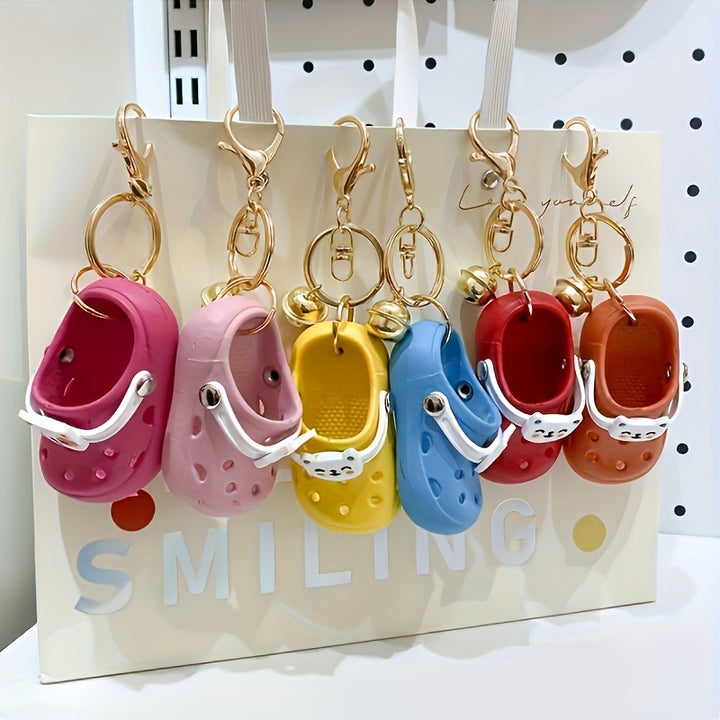6PCS Whimsical Shoe-Shaped Bell Keychain - Unique Creative Design, Exquisite Small Gift, Backpack Pendant, Bag Accessory, Birthday, Party, Holiday Gift Idea - Total Trends Fusion