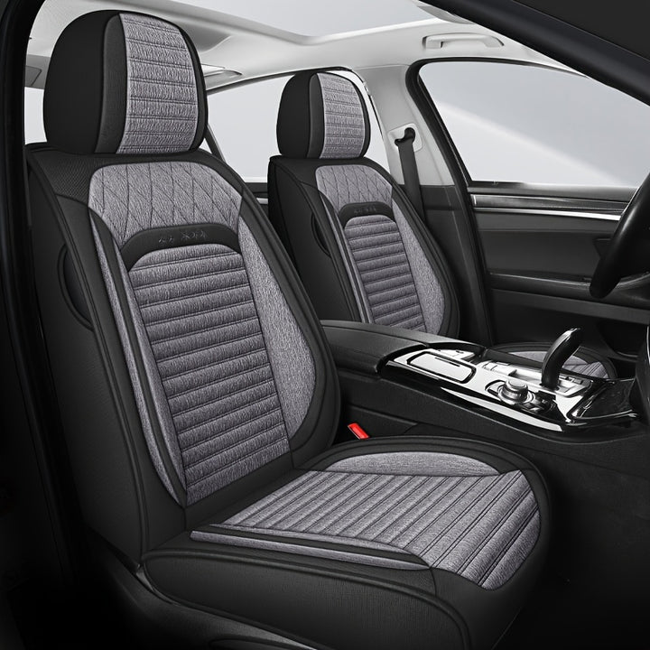 Full Set Seat Covers - Linen Seat Cover Front and Rear Seat Cushion Universal for SUVs and Trucks - Total Trends Fusion