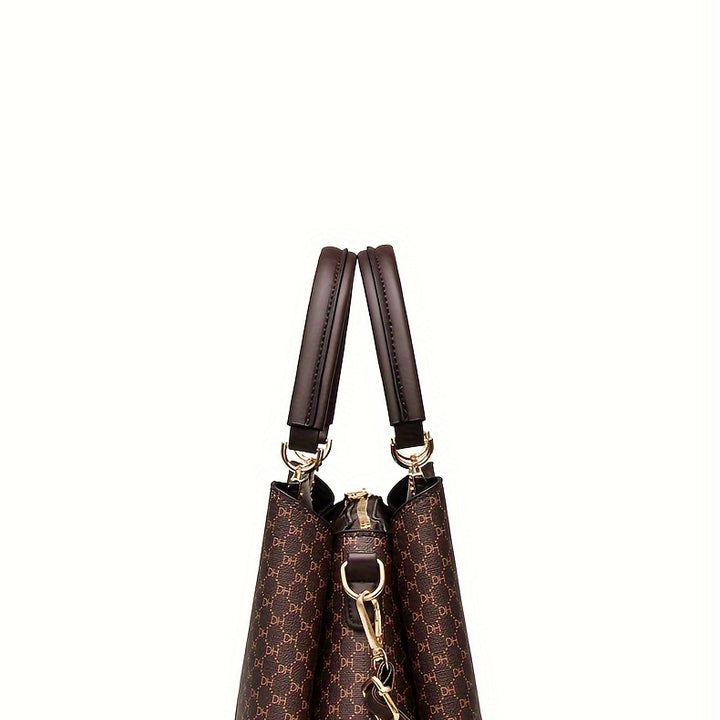 Fashionable texture and versatile large capacity printed letter handbag