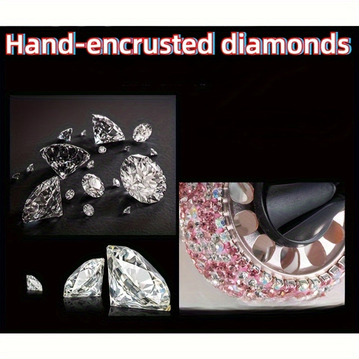 2pcs car diamond-inset tuyere rotary fan car perfume car tuyere clip decoration air conditioning port - Total Trends Fusion