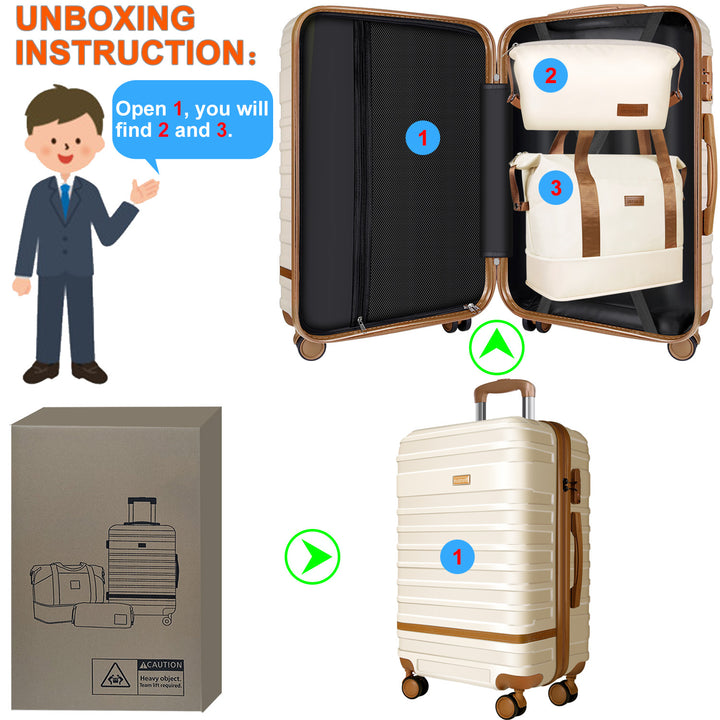 Expandable Suitcase Set Luggage Sets, 20 inch Carry On Luggage - Travel Duffel Bag with TSA Lock and Double Spinner Wheels - Total Trends Fusion