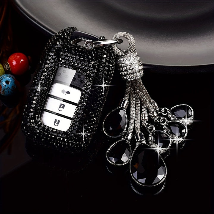 Fashion Women's Sparkling Rhinestone for Honda Car Key fob Cover Fit Vezel City Civic Jazz CRV BRV HRV Shuttle Vezel Pilot Accord Accessories - Total Trends Fusion