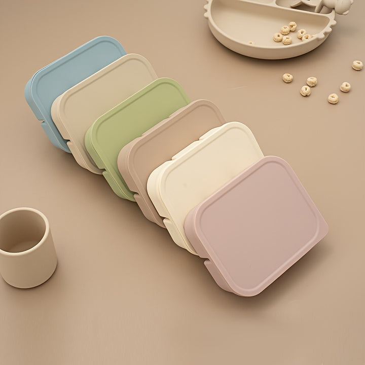 6-Compartment Silicone Food Storage Container With Lid - Bpa Free, Dishwasher Safe, Perfect For Fruits & Vegetables, Ice Cube Tray Included - Total Trends Fusion