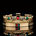 1pc Double Leopard Head Enamel Green Red Bracelet, Stainless Steel Bracelet Bangle, For Men Women - Total Trends Fusion