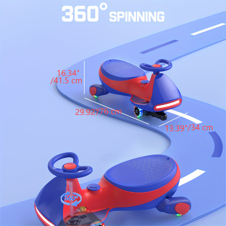 "2-in-1 Electric Wiggle Car with Pedal | 12V Ride-On Toy for Kids, Flashing Wheels"