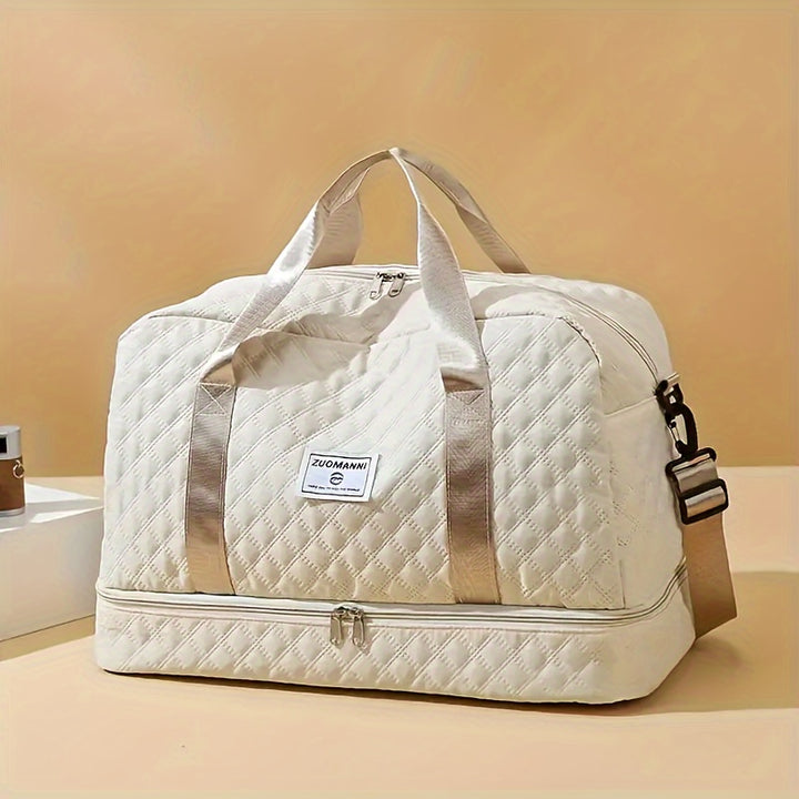Trendy and trendy travel bag, stylish and durable, multi-functional portable travel bag, dry and wet separation, shoe compartment storage, versatile for gym and yoga classes - Total Trends Fusion