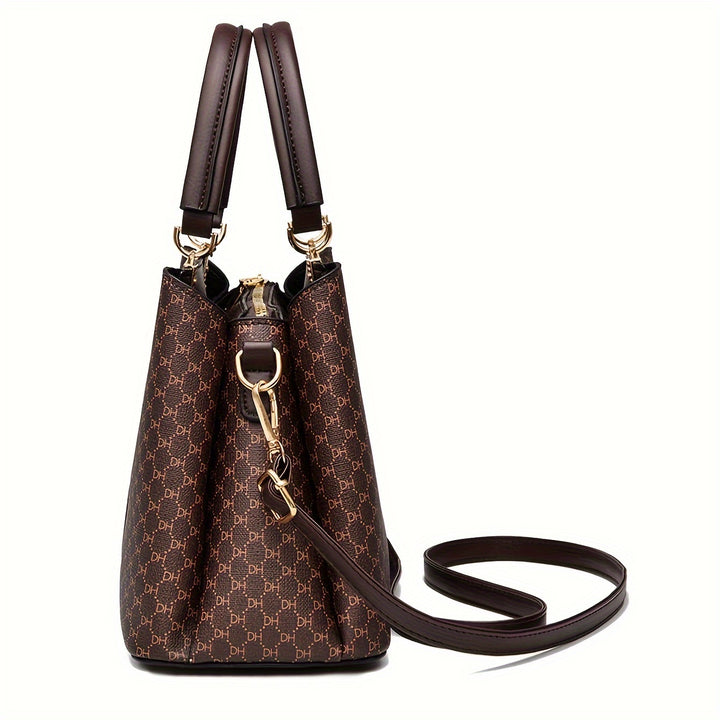 Fashionable texture and versatile large capacity printed letter handbag - Total Trends Fusion
