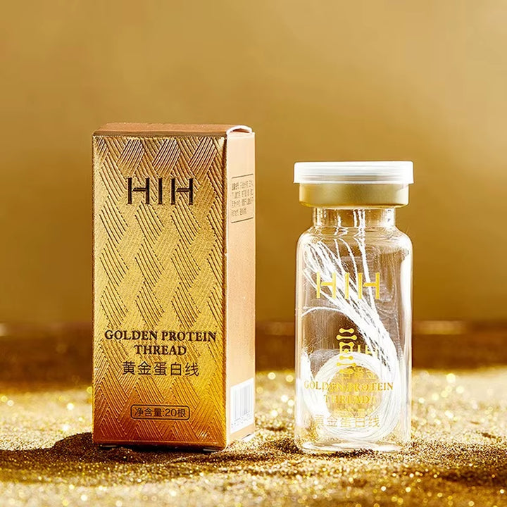 Soluble Face Lifting Threads Collagen Facial Essence Protein Peptide Gold Silk Wire Face Serum for Anti-Aging Firming Skin