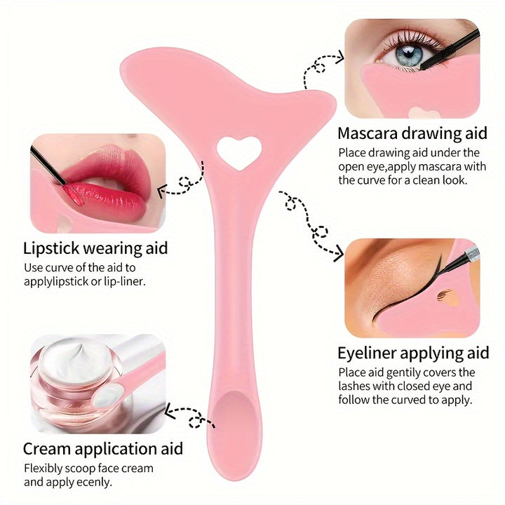 Reusable Silicone Eyeliner Assisted Mascara Shield Multi-purpose Eye Makeup Tool For Beginners Eyeliner, Eyelash, Eyeshadow, Lipstick Application Guide Tool, Easy To Use - Total Trends Fusion