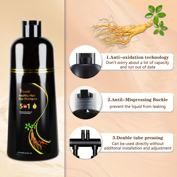 5 In 1 Hair Colour Shampoo, Long Lasting Hair Colour Shampoo, Instant Hair Colour Shampoo, For Men And Women.500ML/16.94FL.OZ Halloween