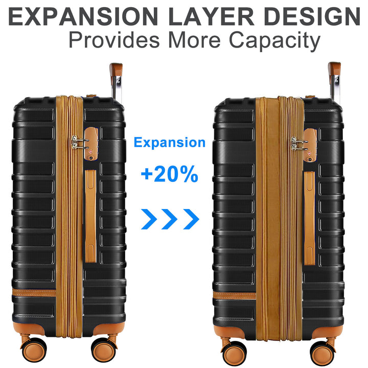 Expandable Suitcase Set Luggage Sets, 20 inch Carry On Luggage - Travel Duffel Bag with TSA Lock and Double Spinner Wheels