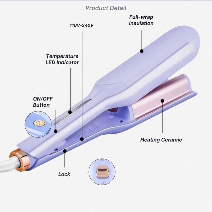 Curling Iron, 32mm Ceramic Coated Curling Iron, Adjustable Temperature Curler for Omelets and French Waves with Ease - Total Trends Fusion