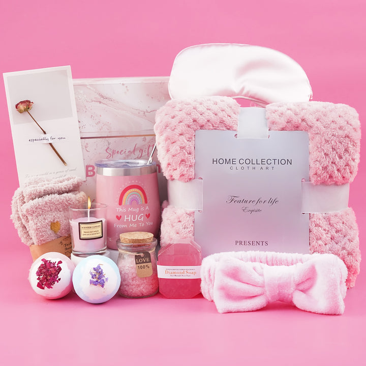 "Birthday Gift Set for Women | Spa, Blanket, Candle & Cup Sets for Relaxation"