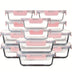 24Pcs (12 Lids+12 Glass Bowl) Borosilicate Glass Food Storage Containers with Airtight Lids, Ideal for Meal Prep, Lunches - Microwave and Dishwasher Safe - Total Trends Fusion