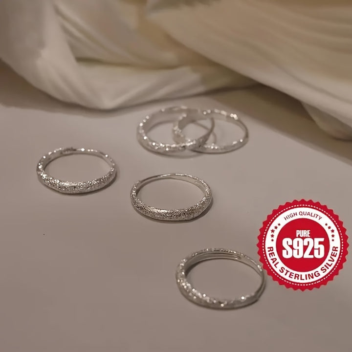 S925 Sterling Silver Earrings, Starry River Shiny Glitter Hoop Earrings Frosted Shiny Hoop Earrings Valentine's Day Mother's Day Jewelry Gifts - Total Trends Fusion