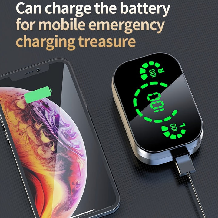 2024 New Wireless Earbuds Mini Earphone Digital Display TWS Earbuds Wireless chip5.3 Type-C (Black) - Total Trends Fusion