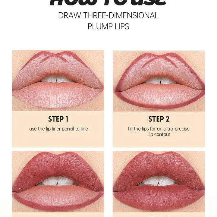 12pcs Matte Nude Lip Liner Pencil Set - Smooth, Easy to Apply, Long Lasting, Waterproof, Lip Outline Makeup Pen with Precise Tip - Total Trends Fusion