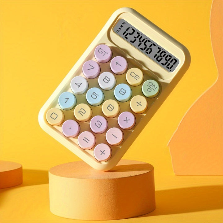 Dopamine-colored Round Mechanical Keyboard Desktop Calculator High Appearance Level Financial Dedicated Computer - Total Trends Fusion