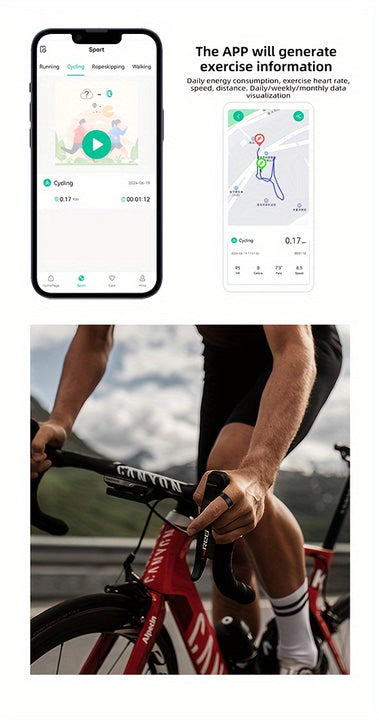 Smart Ring Fitness Tracker, Steps, Distance, Calories, Sleep Tracking, Exercise Monitoring, Compatible with iPhone Android, IP68 Waterproof, Smart Jewelry, Accessories, Gift for Women Men