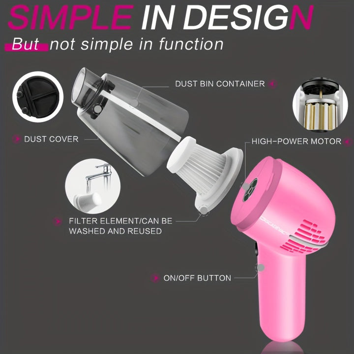 Car Vacuum Cleaner Strong Suction Super Power Dry And Wet Cleaning Cat Hair Pet Hair Multifunctional Portable Mini Handheld - Total Trends Fusion