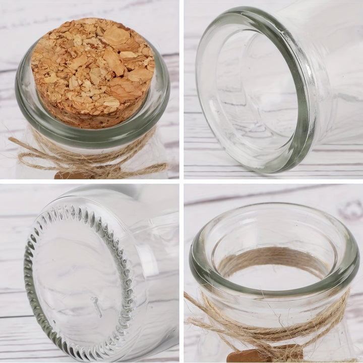12pcs 3.4oz Small Glass Jars with Lids, 100ml Candy Jars Potion Bottles with Cork, Herb Jars, Milk Bottles, Mini Jars Set for Party Wedding Favors Halloween Décor, 2x4 inches - Total Trends Fusion