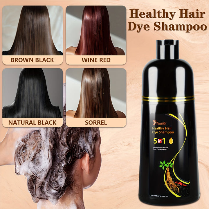 5 In 1 Hair Colour Shampoo, Long Lasting Hair Colour Shampoo, Instant Hair Colour Shampoo, For Men And Women.500ML/16.94FL.OZ Halloween - Total Trends Fusion