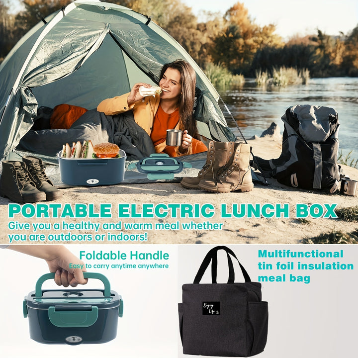 Electric Lunch Box Food Heater for Work - 12V/24V/110V Food Warmer for Car Truck Outdoor with Stainless Steel Containers Potable Heating lunch Box for Adults Camping - Total Trends Fusion