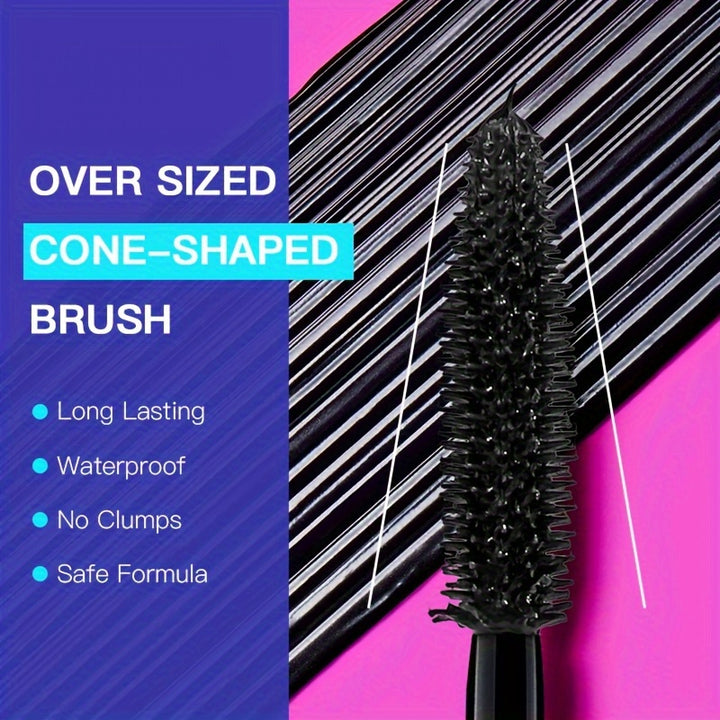 Ushas Big Lash Mascara, Extreme Black, Curling And Lengthening, Long-Lasting Formula, Waterproof, Smudge-Proof, 24-Hour Wear - Total Trends Fusion