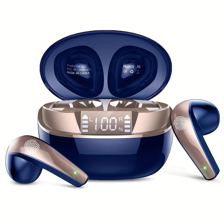 40H Wireless Earbuds with ENC Noise-Cancelling Mic – HiFi Stereo Sound, Touch Control, LED Display, Wireless 5.3 Headphones - Total Trends Fusion