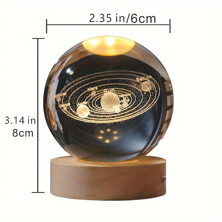 Creative 3D Solar Galaxy, Milky Way Interior, Carved Luminous Crystal Ball, Night Light, Senior Gifts, Graduation Season, Birthday Gifts, Girlfriends, Objects, Teachers, Classmates, Halloween, Christmas, Valentine's Day - Total Trends Fusion
