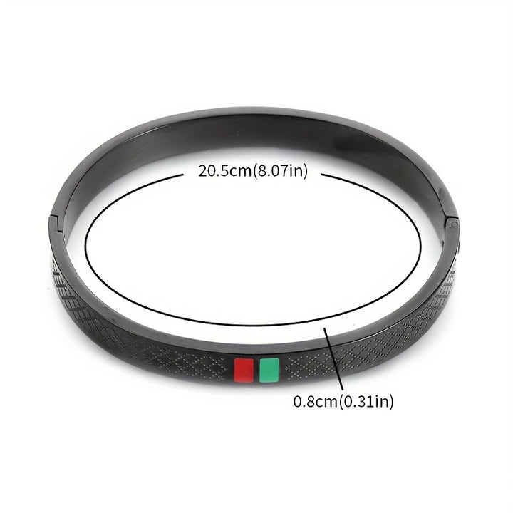 3pcs/set stainless steel green red enamel bracelets for women and men cuff bracelets for couples fashion luxury retro jewelry gifts - Total Trends Fusion