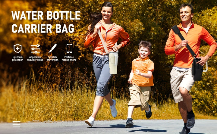 1pc Water Bottle Holder with Strap and Pocket For 40oz Tumbler Cup, Water Bottle Pouch With Adjustable Strap, Cup Accessories