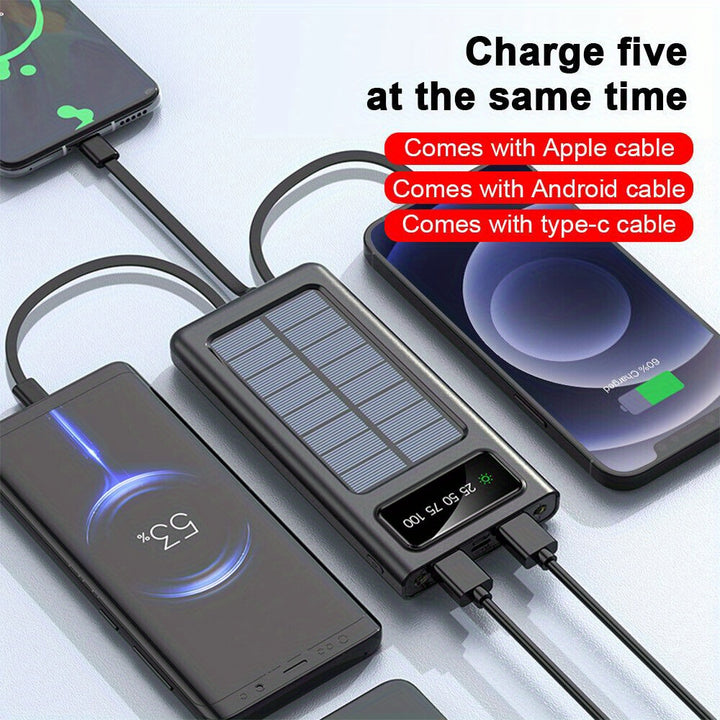 2024 Super 10000mAh USB Portable Solar Power Bank External Battery Charger For Cell Phone, Solar Mobile Power, Mobile Power, Portable Charger For All Devices - Long Lasting, Travel Camping, LED Flashlight - Total Trends Fusion