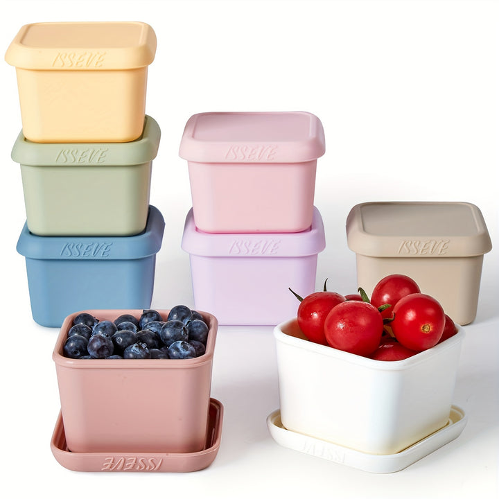 6oz Silicone Snack Containers For Kids Toddlers, Reusable Small Containers With Lids, Leak Proof Silicone Food Storage Containers, Stackable Toddler Lunch Box For Daycare, School, Travel - Total Trends Fusion