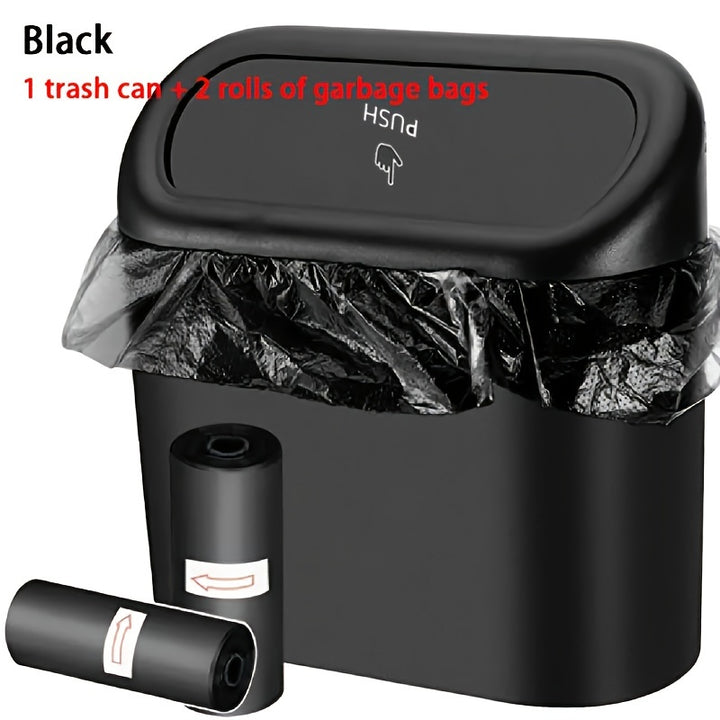 3pcs/set -1pc Trash Can + 2 Rolls Of Garbage Bags, Car Side Door Hanging Storage Box, Mini Creative Car Trash Can - Total Trends Fusion