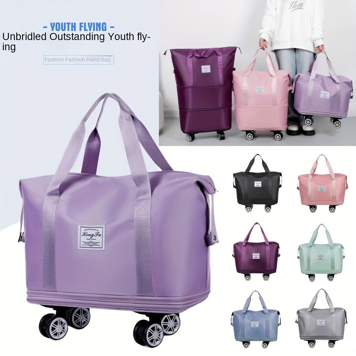 Large capacity luggage bag, double-layer expandable storage luggage bag, short distance waiting for delivery, student start school universal wheel travel bag - Total Trends Fusion