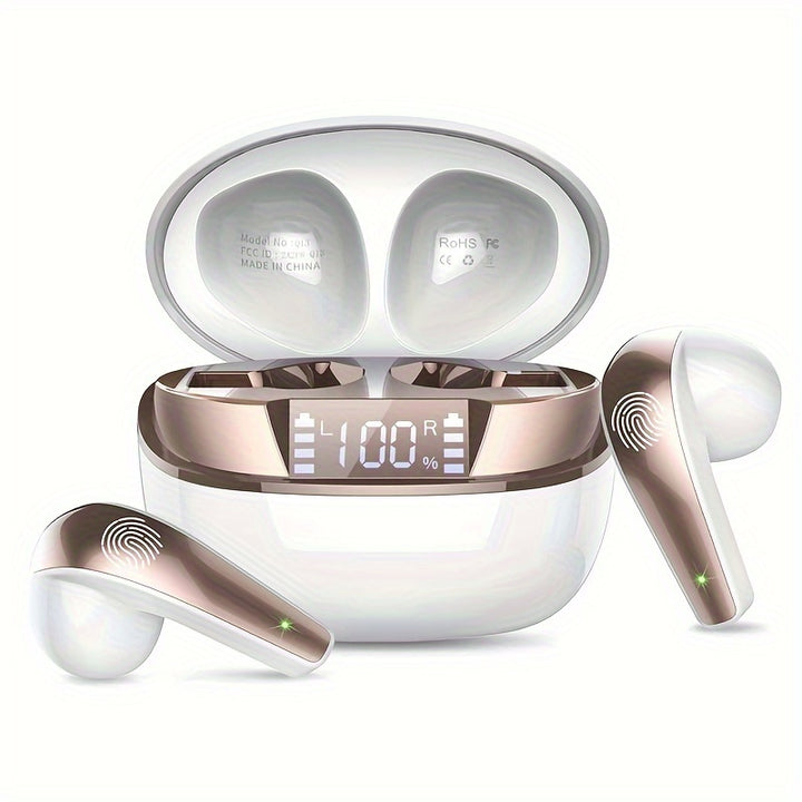 40H Wireless Earbuds with ENC Noise-Cancelling Mic – HiFi Stereo Sound, Touch Control, LED Display, Wireless 5.3 Headphones - Total Trends Fusion