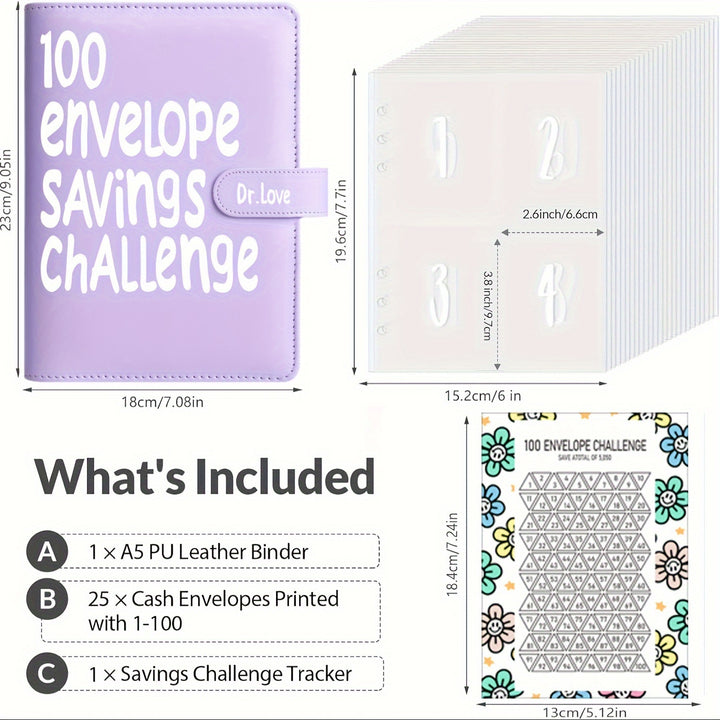 Dr.Love [Upgraded version]100 Envelope Saving Challenge Binder, Budget Binder, Money Saving Challenge Book, Saving Challenge Notebook, Money Organizer, Budget Planner Book for Budgeting. - Total Trends Fusion