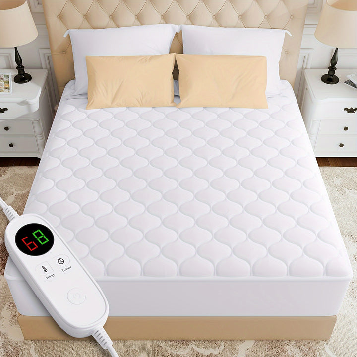 Heated Mattress Pad Queen Size - Dual Controller Electric Mattress Pad, Fast Heating Bed Warmer With Deep Pocket, 9 Heat Settings & 9 Hour Timer Auto Shut Off - Total Trends Fusion
