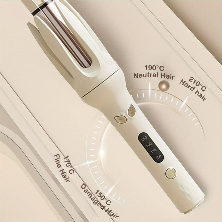 28mm Large Barrel Genai Automatic Hair Curler - 4 Temperature Modes, Advanced Negative Ion Generator, Intelligent Timer & Sensor, Auto Shut-Off for Enhanced Safety and Easy Styling Experience - Total Trends Fusion